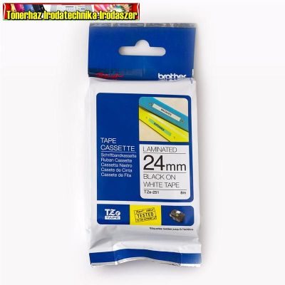 Brother TZ szalagok, TZ-251 fehér/fekete 24mm (TZe-251)