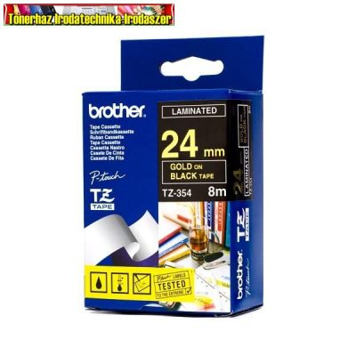 Brother TZ szalagok, TZ-354 fekete/arany 24mm (TZe-354)
