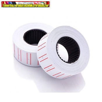 Árazószalag (Árazó cimke) 21x12mm fehér lyuk-perforált 1000címke/tek