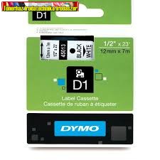 DYMO D1 (S0720530) 45013- 12mmx7m FEKETE betű/FEHÉR háttér 