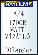 Rayfilm fotópapír A/4 170g matt,VÍZÁLLÓ, 20 lap/cs (R0230 1123C)
