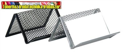 Asztali névjegytartó ezüst fémhálós