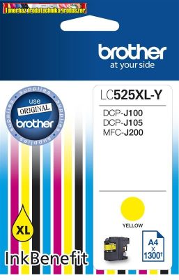 Brother LC525XL yellow eredeti tintapatron (1300old. 5%)