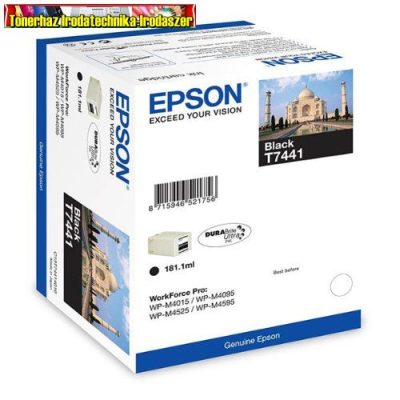 Lejárt szavatosság: 2019.09 EPSON T7441 EREDETI Patron WP-M4015,M4525 181.1ml, 10 000oldal, fekete