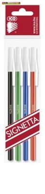 ICO Signetta Golyóstoll készlet, 0,7 mm, kupakos, 4 különböző szín