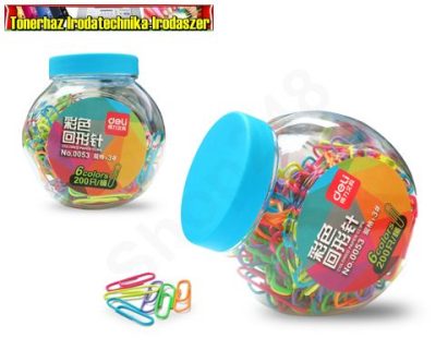 Deli színes gemkapocs tartóban 200 db/dob No.0053