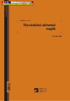 Tűzvédelmi oktatási napló 24 lapos füzet B.VALL.350 -PÁTRIA
