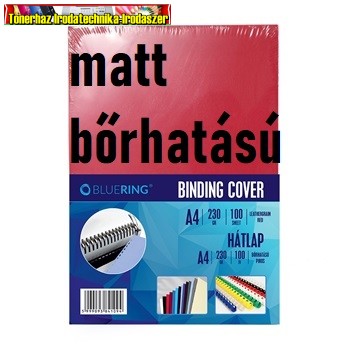 Hátlap bőrhatású matt karton piros 100 lap/cs 230gr/m2