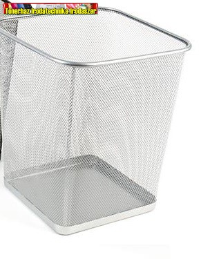 Papírkosár szögletes fémhálós ezüst 