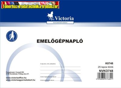 Emelőgépnapló 25 lapos A/5 fekvő Victoria