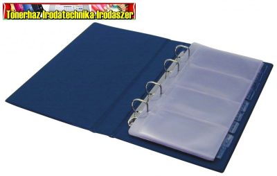 Névjegytartó, 200 db-os, gyűrűs, PANTAPLAST, fekete 