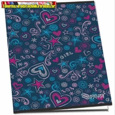 Füzet, tűzött, A5, vonalas, 52 lap, PULSE Girls (21-32) (21-52) (4-8. osztály) (margós)