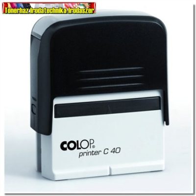 Bélyegző, COLOP Printer C 40 fekete ház, kék lenyomat