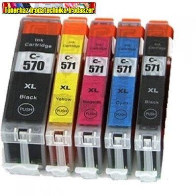 Canon PGI-570xl,CLI-571XL MULTIPACK (BK,PBK,C,M,Y) UTÁNGYÁRTOTT tintapatronok (CLI571xl,CLI 571,PGI570xl) 