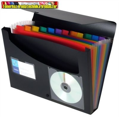 VIQUEL Rainbow Class harmónikamappa, PP, 12 rekeszes, fekete ( IV118687)