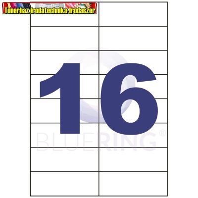 Etikett 105x37mm 16címke/lap 100lap/dob (öntapadós címke)
