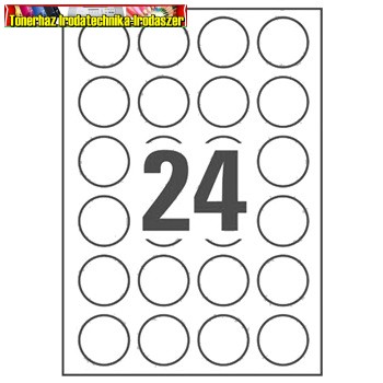 Etikett 40mm kör 100 lap/dob 24címke/lap (öntapadós címke)