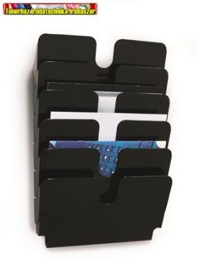 Prospektustartó, fali, fekvő, A4, DURABLE FLEXIPLUS 6, fekete