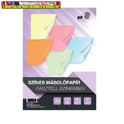 Másolópapír színes pd Clairefontaine A/4 80g vegyes pasztell színek 5x20 ív/csomag