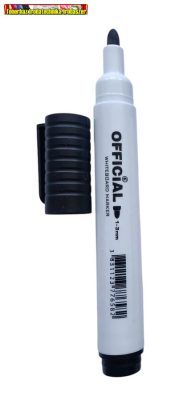 OFFICIAL Táblamarker fekete, kúpos heggyel (whiteboard marker)