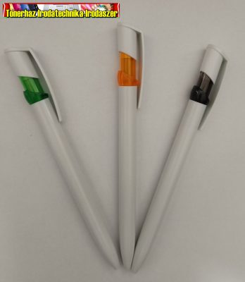 Golyóstoll Hirta nyomógombos fehér színű műanyag golyóstoll