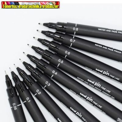 UNI PIN rajzmarker fekete színben, választható 10 különböző méretben