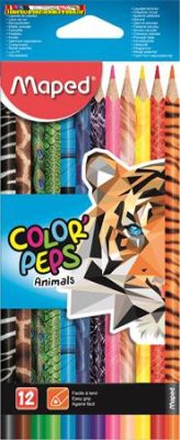  MAPED Color'Peps Animal, Színes ceruza készlet, háromszögletű,12 különböző szín