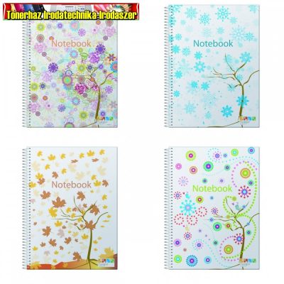 Spirálfüzet ANCOR Notebook A/5 120lap PP borító színregiszteres kockás