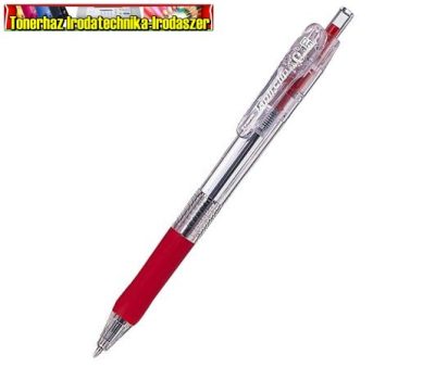 ZEBRA Tapli Clip ECO Golyóstoll, 0,21 mm, nyomógombos, piros