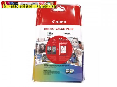 Canon PG-540L+CL-541XL multipack eredeti + 50db 10 x15cm GP501 fényes fotópapírral (PG540L,cl541XL)