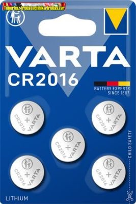 Varta CR2016 gombelem 5db-os kiszerelés (db-ár)