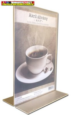  Étlaptartó akril A/4 T alakú (laptartó, posztertartó)