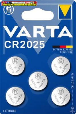 Varta CR2025 gombelem (5db-os kiszerelés) DB-ÁR