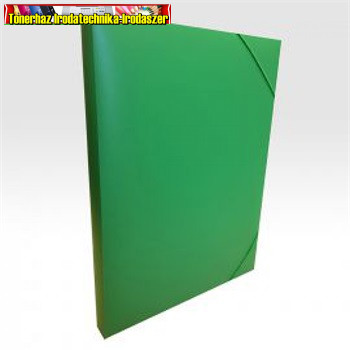 Gumis mappa A4, műanyag gerincvastagított 30mm, Bluering® zöld