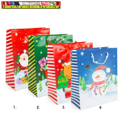 58298 Karácsonyi ajándéktáska - papír - 265 x 127 x 330 mm (ajándéktasak, dísztasak)