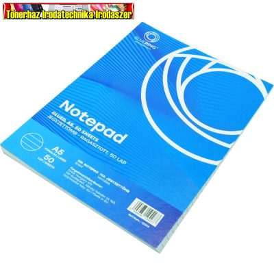 Jegyzettömb A5 50 lapos ragasztott vonalas 