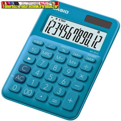 Casio MS-20 UC kék számológép asztali 12 digit nagy, döntött kijelző (MS20)