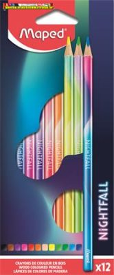  MAPED Nightfall Színes ceruza készlet, háromszögletű,12 különböző szín