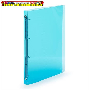 Gyűrűskönyv A4, 4 gyűrűs 2cm gerinc áttetsző PP, P+P Lines kék