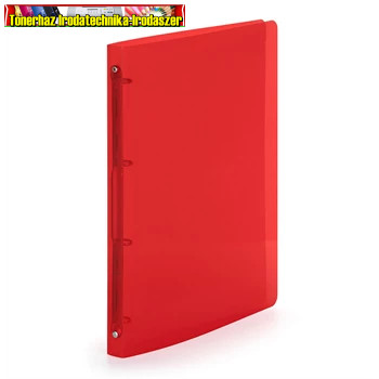 Gyűrűskönyv A4, 4 gyűrűs 2cm gerinc áttetsző PP, P+P Lines piros