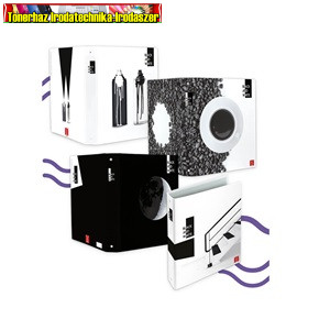Gyűrűs könyv Pigna Black and White A/4 4 gyűrűs 30 mm gerinccel vegyes mintával