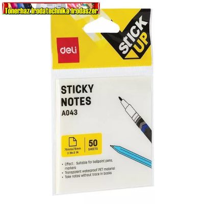 DELI ÖNTAPADÓS JEGYZETTÖMB 76X76 ÁTTETSZŐ - A043 50LAP/CS