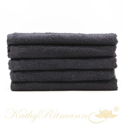 Fekete frottír törölköző, 100x150cm, 520g (KR500100150black)