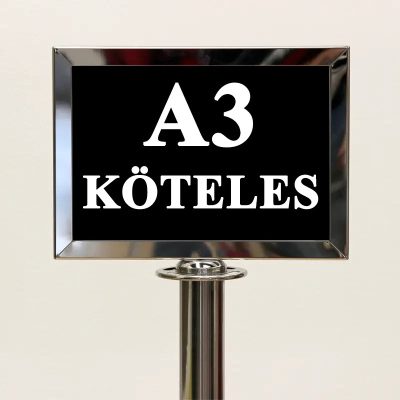 Információs tábla króm fekvő, A3 (ITA3KF)