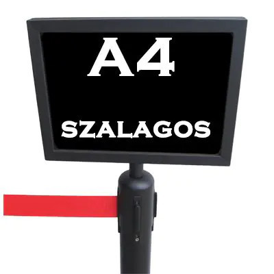 Információs tábla fekete fekvő, A4 (KITFA4F)
