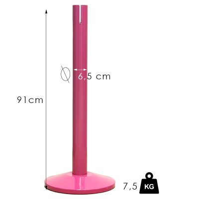 Normál szalagos Kordonoszlop, 2.4m, szalag nélkül (NO-pink)