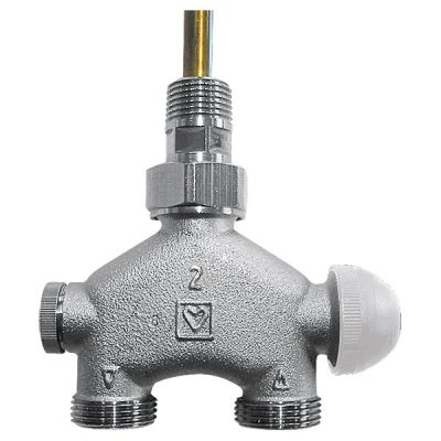 HERZ VUA-50 egyenes kivitelű kétcsöves lándzsás szelep 290mm-es merülőcsővel, 1/2" x G3/4"