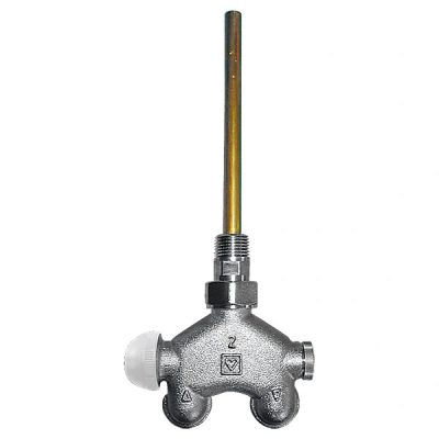 HERZ VUA-50 kétcsöves balos egypontos sarok radiátorszelep, törölköző szárító radiátorhoz