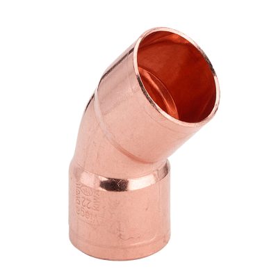 VIEGA 95041 forrasztható réz ív, 45°, 2 tokos, 15mm