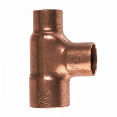 VIEGA 95130 forrasztható réz szűkített T-idom, 28 x 18 x 22mm